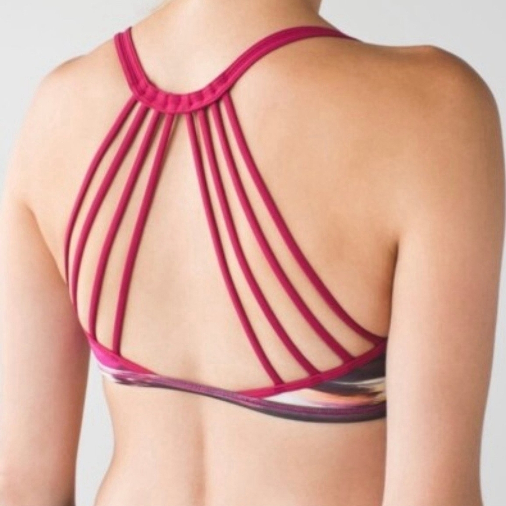 lululemon athletica Strappy Magenta Sports Bra